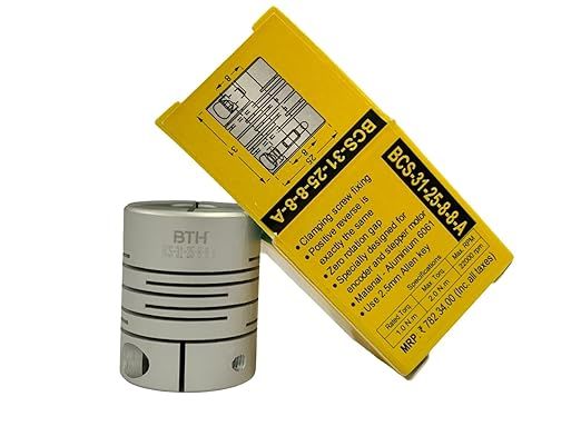 BCS-31-25-8-8-A||Spiral Aluminium Flexible Coupling, 8mmx8mm (Encoder, Stepper Motor) 
