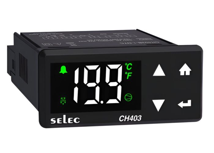 Selec CH403B-2-NTC, 2 ½ Digit LED Display Cooling Controller, NTC Input and LUG type Relay Output, Size 36x72mm, Panel Mount